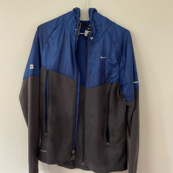 Nike Performance Athletic Running Jacket Blue and Gray - Picture 2 of 10